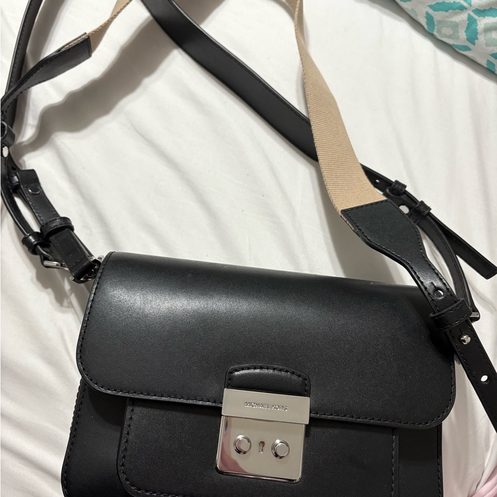 Michael Kors Black and Tan Crossbody Bag